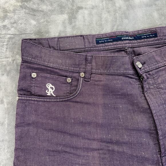 New Stefano Ricci Straight Jeans Men's Size 40 Lavender Purple Denim - Picture 4 of 8